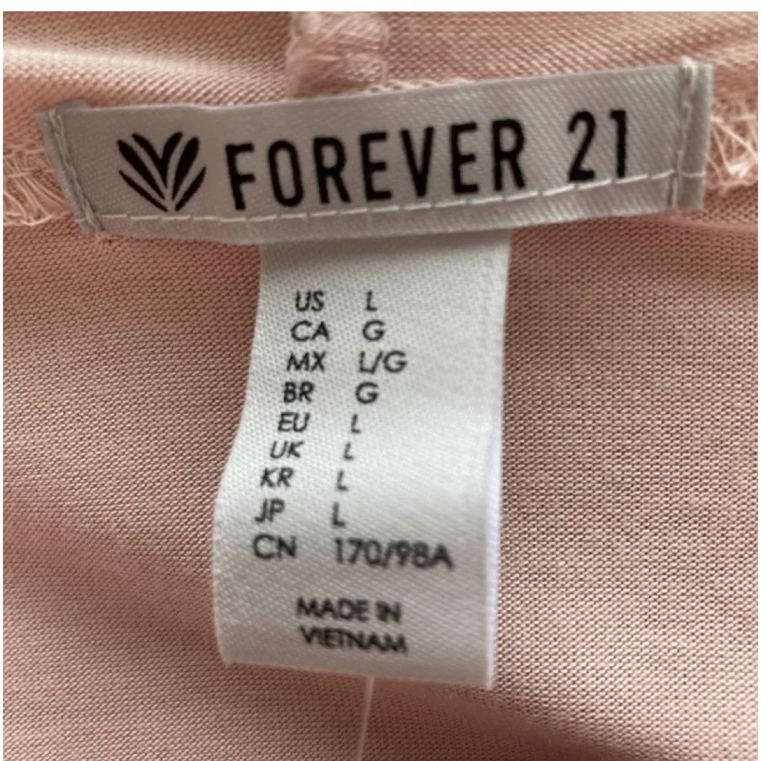 FOREVER 21(フォーエバートゥエンティーワン)の★ FOREVER21★フォーエバー21 トップス ピンク リボン ヨガ ウェア スポーツ/アウトドアのトレーニング/エクササイズ(ヨガ)の商品写真