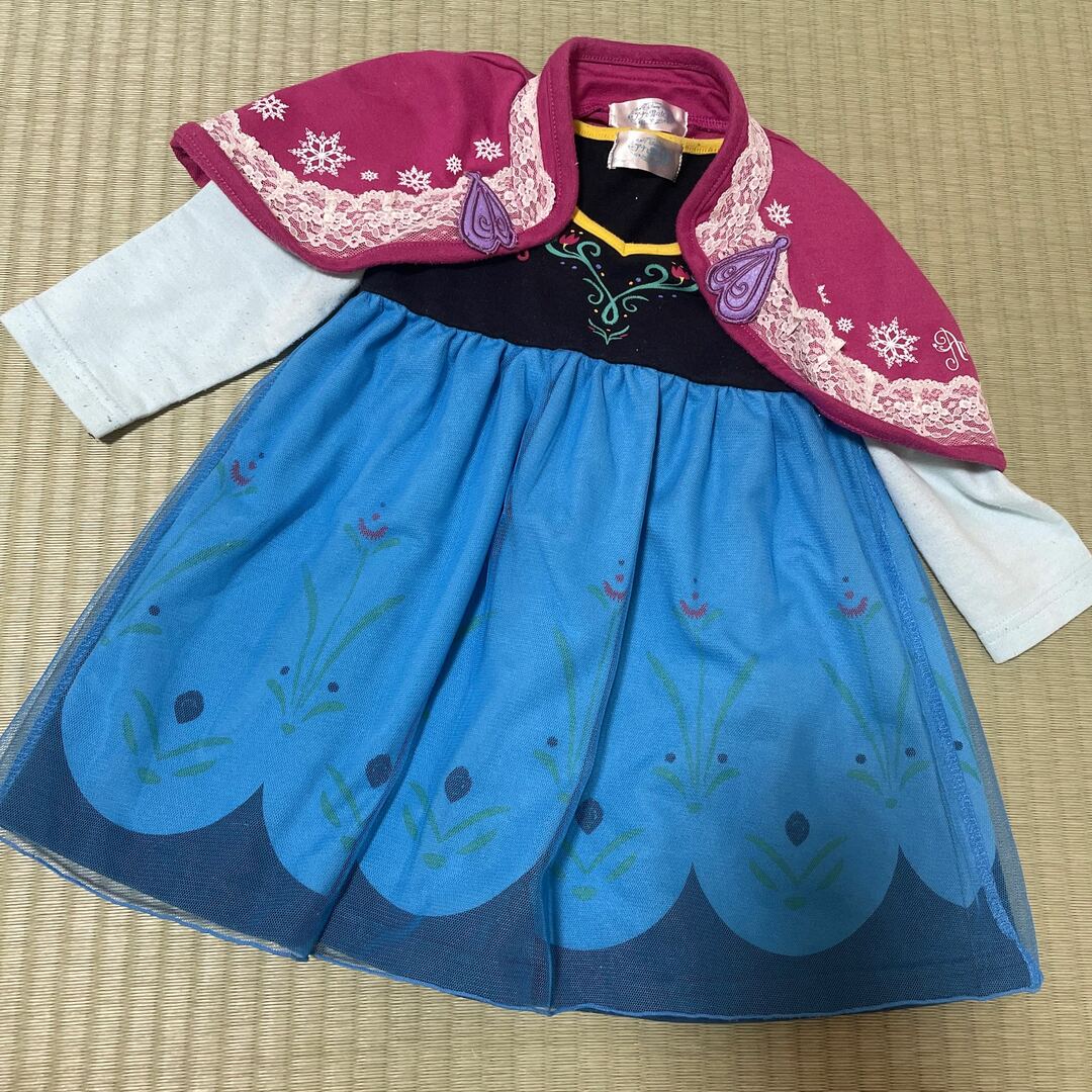 アナと雪の女王(アナトユキノジョオウ)のアナ雪ワンピ キッズ/ベビー/マタニティのキッズ服女の子用(90cm~)(ワンピース)の商品写真