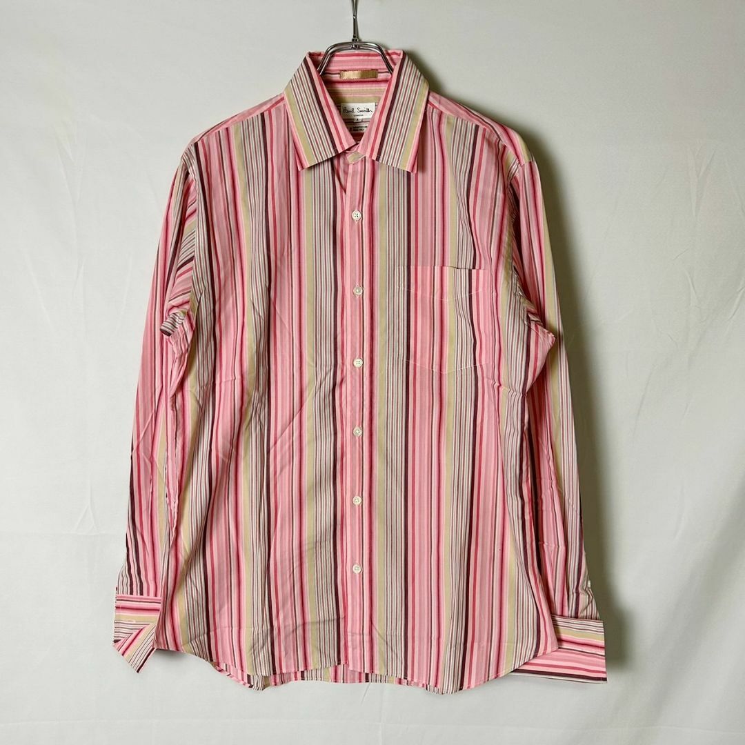 Paul Smith LONDON マルチストライプ ダブルカフス シャツ L