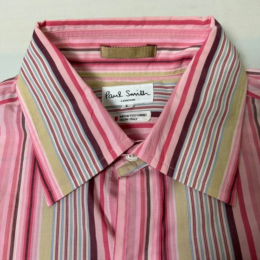 Paul Smith LONDON マルチストライプ ダブルカフス シャツ L