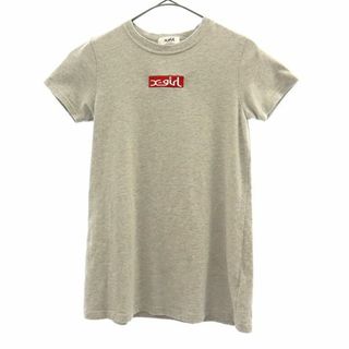 エックスガール(X-girl)のエックスガール 刺繍 半袖 Tシャツ 120 グレー X-girl ロゴプリント キッズ 【中古】  【230813】 メール便可(Tシャツ/カットソー)