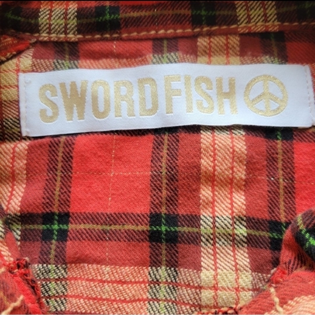 SWORD FISH(ソードフィッシュ)の秋冬用　チェック　シャツ　ワンピ 　S　ソードフィッシュ レディースのトップス(シャツ/ブラウス(長袖/七分))の商品写真