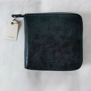 ⭐未使用⭐コンフィチュール　財布　折りたたみ　黒　メタリック　スクエア(財布)