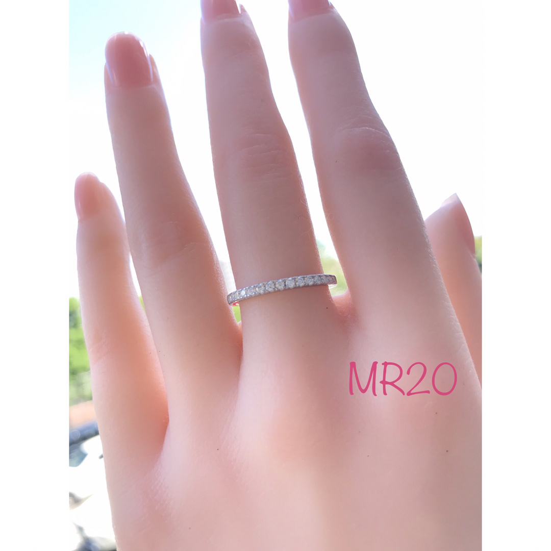 MR20／8号2.2㎜ハーフエタニティ モアサナイトリング♡シルバー925 メンズのアクセサリー(リング(指輪))の商品写真