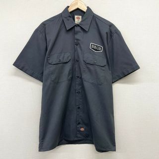 ディッキーズ(Dickies)のUS古着 ディッキーズ Dickies ワークシャツ 半袖 ワンポイント ワッペン サイズ：メンズ M グレー系【中古】(シャツ)