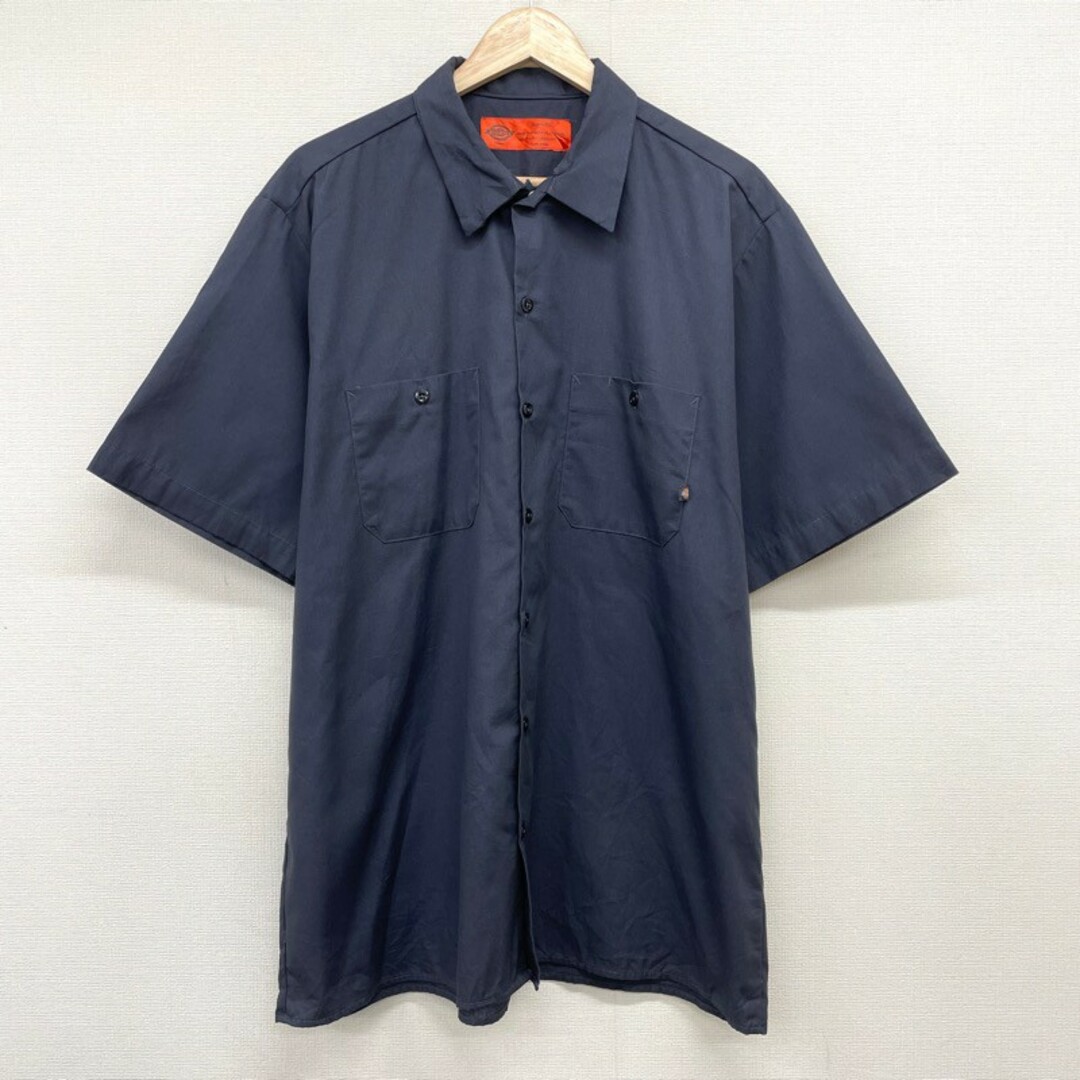 Dickies(ディッキーズ)のUS古着 ディッキーズ Dickies ワークシャツ 半袖 無地 サイズ：メンズ XL ビッグサイズ チャコールグレー【中古】 メンズのトップス(シャツ)の商品写真