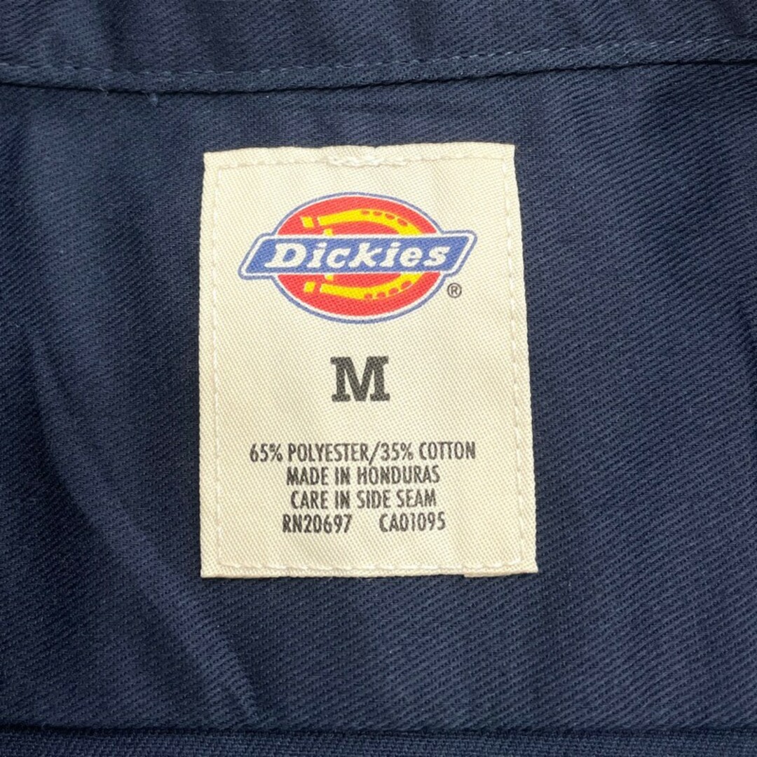 Dickies(ディッキーズ)のUS古着 ディッキーズ Dickies ワークシャツ 半袖 ワンポイント 刺繍 サイズ：メンズ M ダークネイビー【中古】 メンズのトップス(シャツ)の商品写真