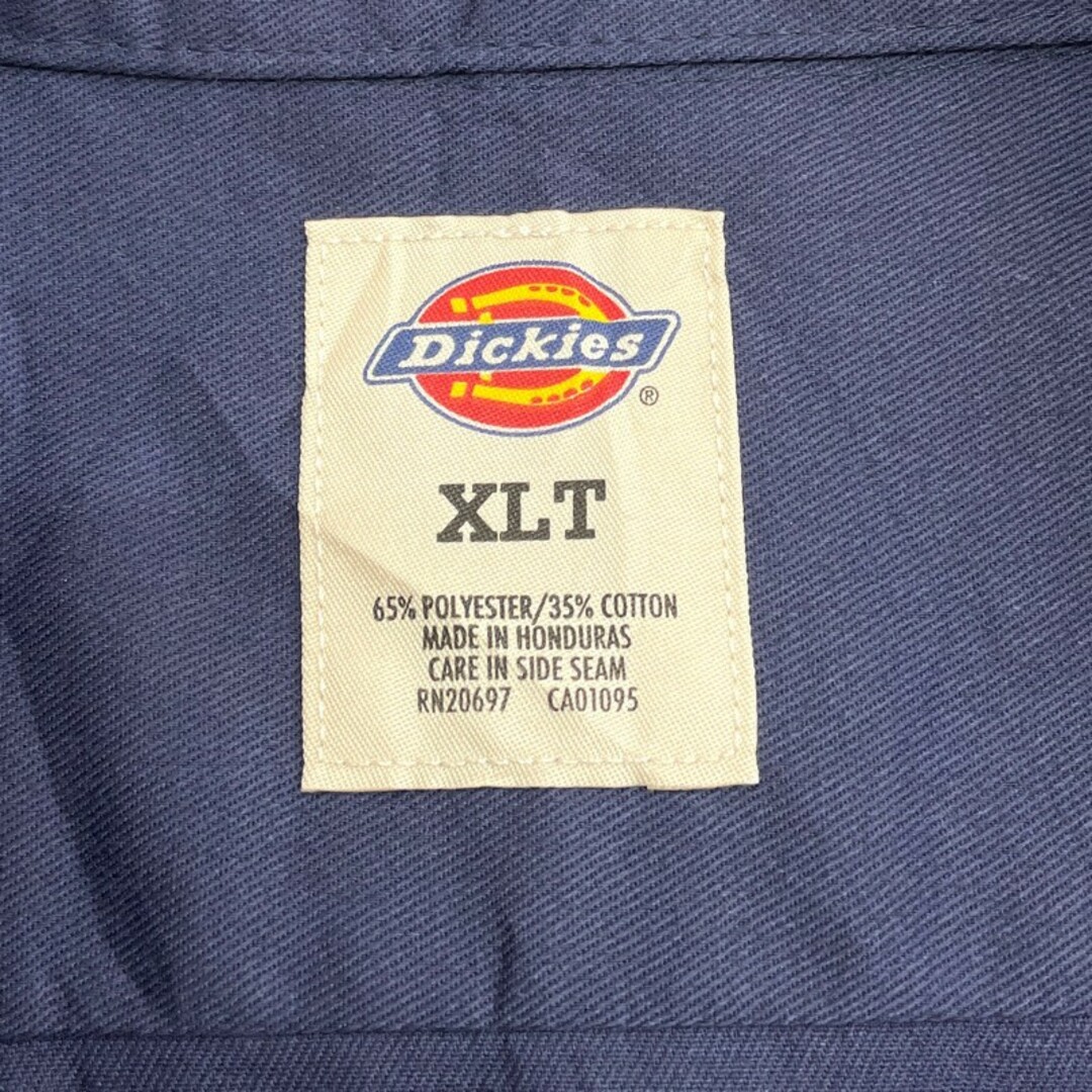 Dickies(ディッキーズ)のUS古着 ディッキーズ Dickies ワークシャツ 半袖 企業 ワッペン サイズ：メンズ XLT ビッグサイズ ネイビー【中古】 メンズのトップス(シャツ)の商品写真