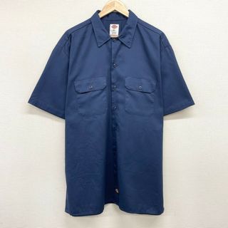 ディッキーズ(Dickies)のUS古着 ディッキーズ Dickies ワークシャツ 半袖 無地 サイズ：メンズ XL ビッグサイズ ネイビー【中古】(シャツ)