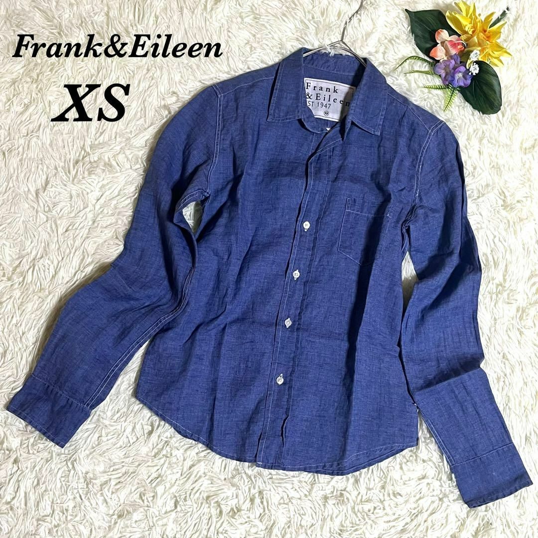 Frank&Eileen フランク&アイリーン 長袖シャツ　リネン100% 紺