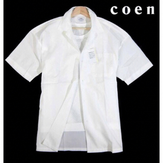 コーエン(coen)の【coen/コーエン】ポプリンオーバダイ オープンカラーシャツ・ホワイト系・XL(シャツ)