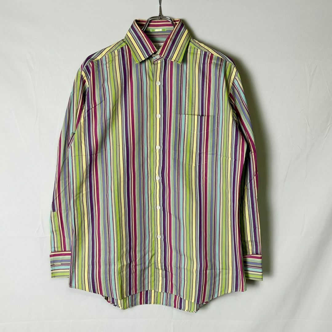 Paul Smith LONDON マルチストライプ ダブルカフス シャツ M