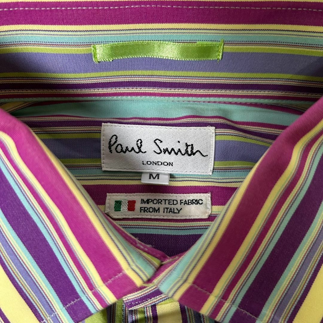 Paul Smith LONDON マルチストライプ ダブルカフス シャツ M