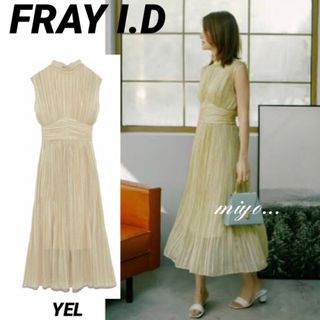 フレイアイディー(FRAY I.D)のFRAY I.D/ワッシャープリーツワンピース/YEL(ロングワンピース/マキシワンピース)