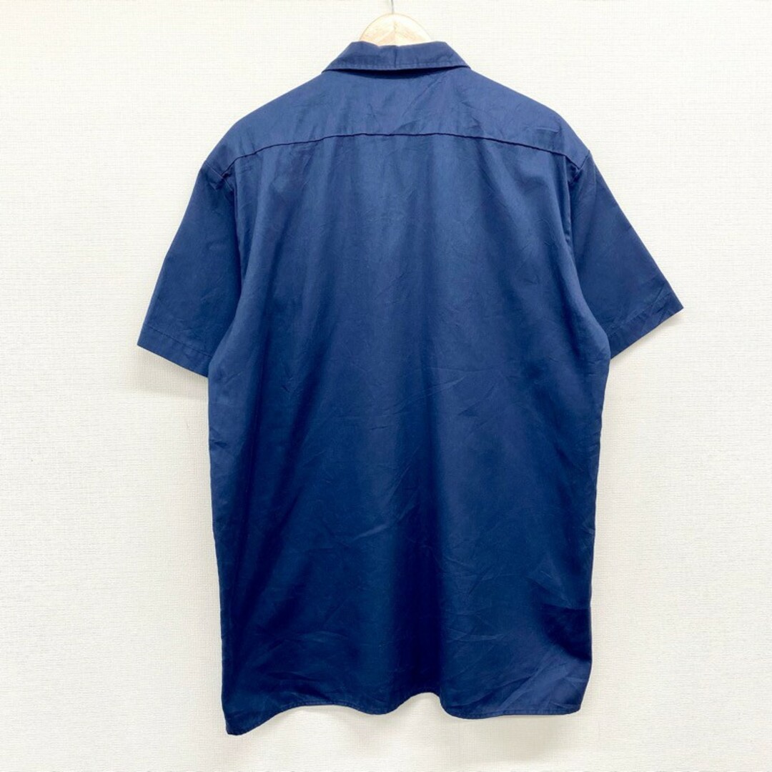 Dickies(ディッキーズ)のUS古着 ディッキーズ Dickies ワークシャツ 半袖 ワッペン サイズ：メンズ L ネイビー【中古】 メンズのトップス(シャツ)の商品写真