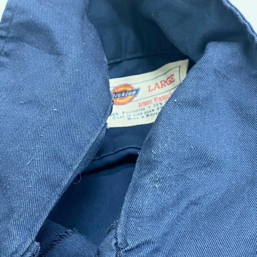 Dickies(ディッキーズ)のUS古着 ディッキーズ Dickies ワークシャツ 半袖 ワッペン サイズ：メンズ L ネイビー【中古】 メンズのトップス(シャツ)の商品写真