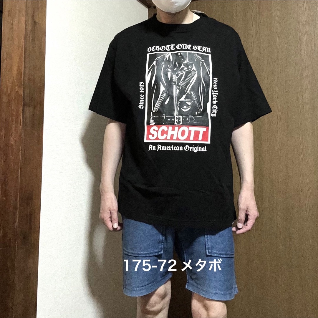 schott(ショット)の2XLサイズ！schott ショット古着半袖ワンスターTシャツ 黒 メンズのトップス(Tシャツ/カットソー(半袖/袖なし))の商品写真