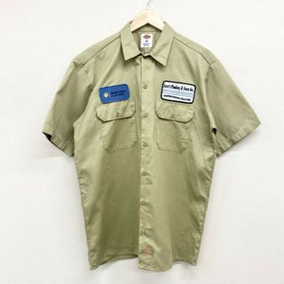 ディッキーズ(Dickies)のUS古着 ディッキーズ Dickies ワークシャツ 半袖 企業 ワッペン サイズ：メンズ M ベージュ【中古】(シャツ)