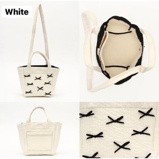 GYPSOPHILA - 即日発送 gypsohila town bag(S)白 リボンバッグの通販