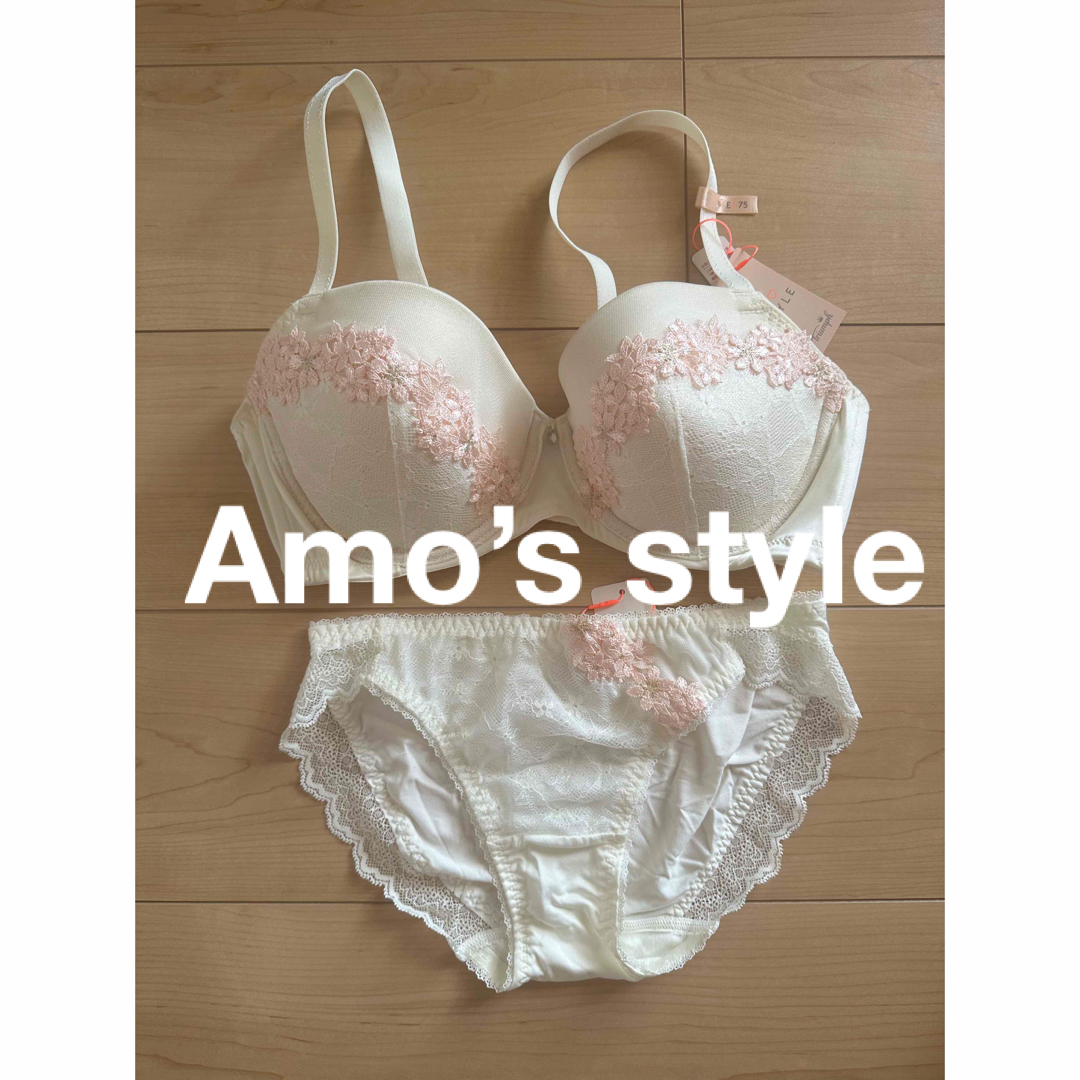 Amo’s style新品未使用❤️総レース花柄ブラショーツセット❤️E75