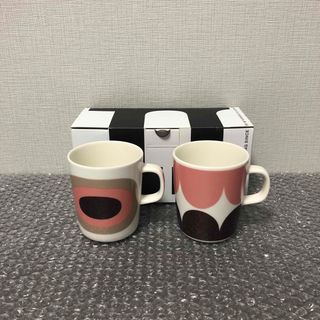 マリメッコ(marimekko)のマリメッコ　ハルカ＆メローニ マグカップ 250ml ダークワイン×パウダー(食器)