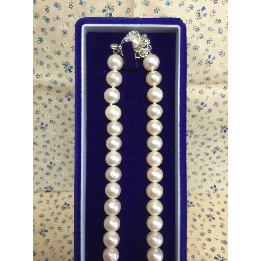 良品】真珠ネックレス 本真珠 あこや真珠 ネックレス ホワイト系 真珠