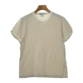 ジムフレックス(GYMPHLEX)のGymphlex Tシャツ・カットソー 12(S位) ベージュx白(ボーダー) 【古着】【中古】(カットソー(半袖/袖なし))