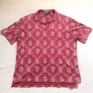 ポロラルフローレン(POLO RALPH LAUREN)のUSA買付　ヴィンテージ90s ポロラルフローレン　オープンカラー開襟ポロシャツ(ポロシャツ)