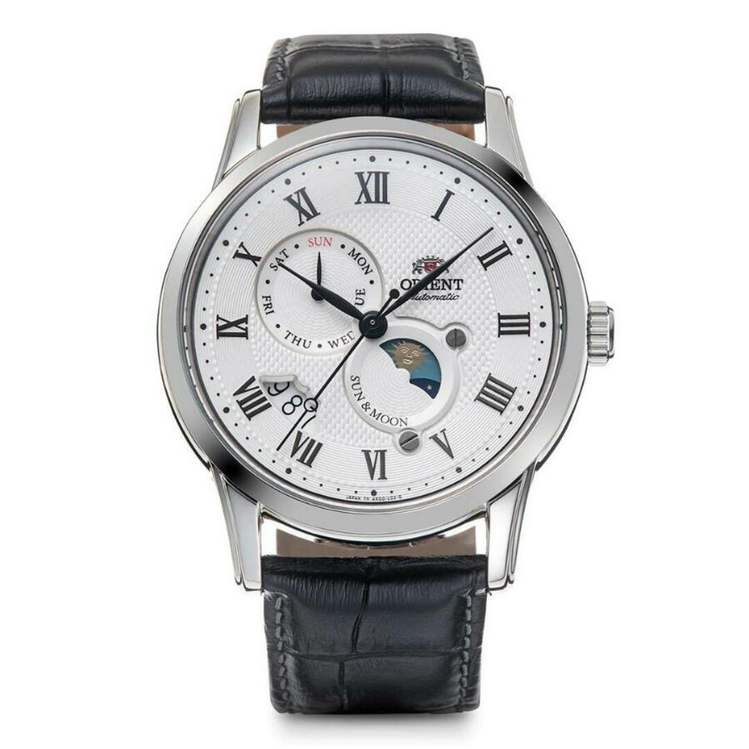[新品] 未使用品 オリエント ORIENT 腕時計 サン&ムーン 自動巻き(手巻付き) サファイア 日本製 国際保証 メンズ ホワイト RN-AK0005S