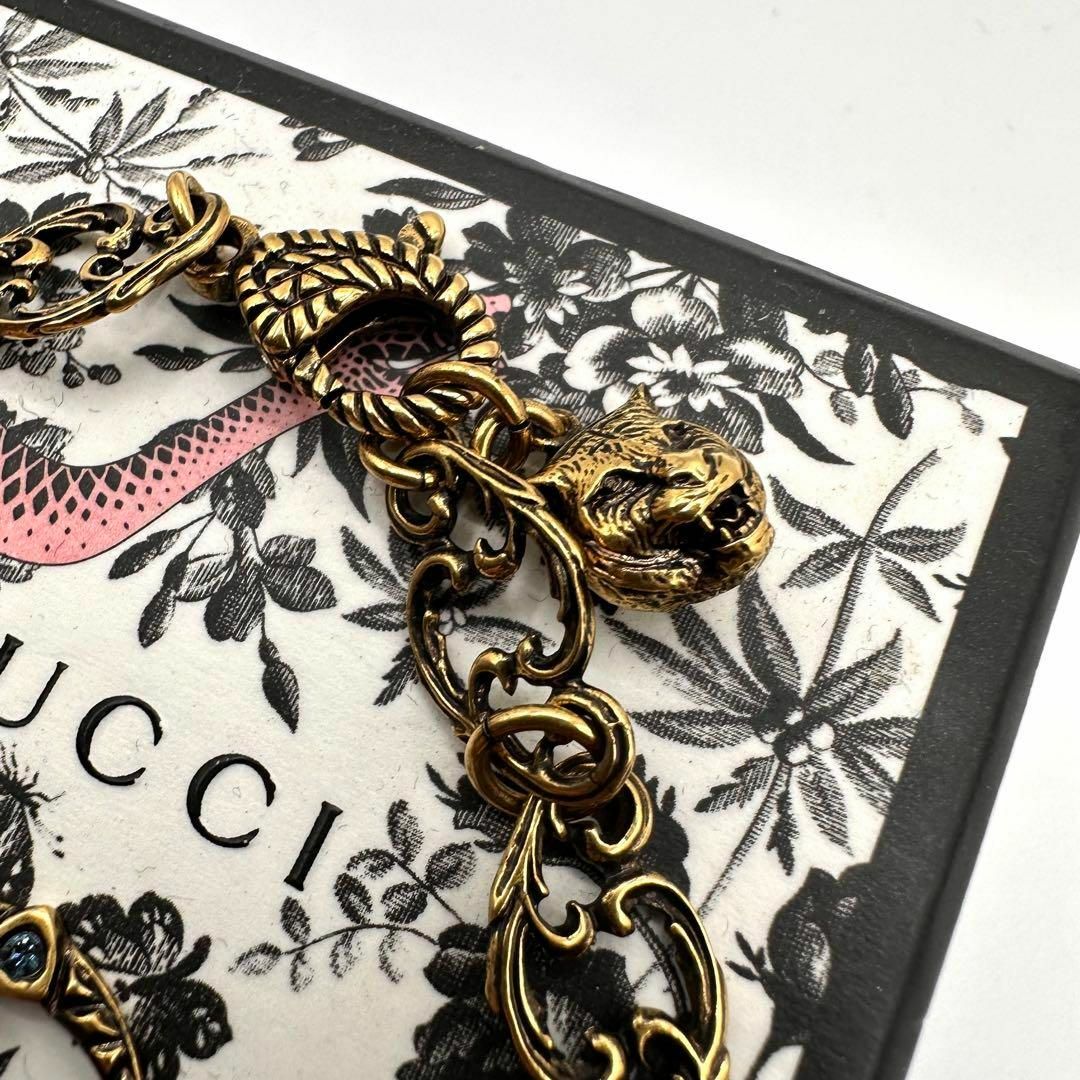 極美品✨GUCCI グッチ クリスタルG ダブルG ブレスレット キャットヘッド