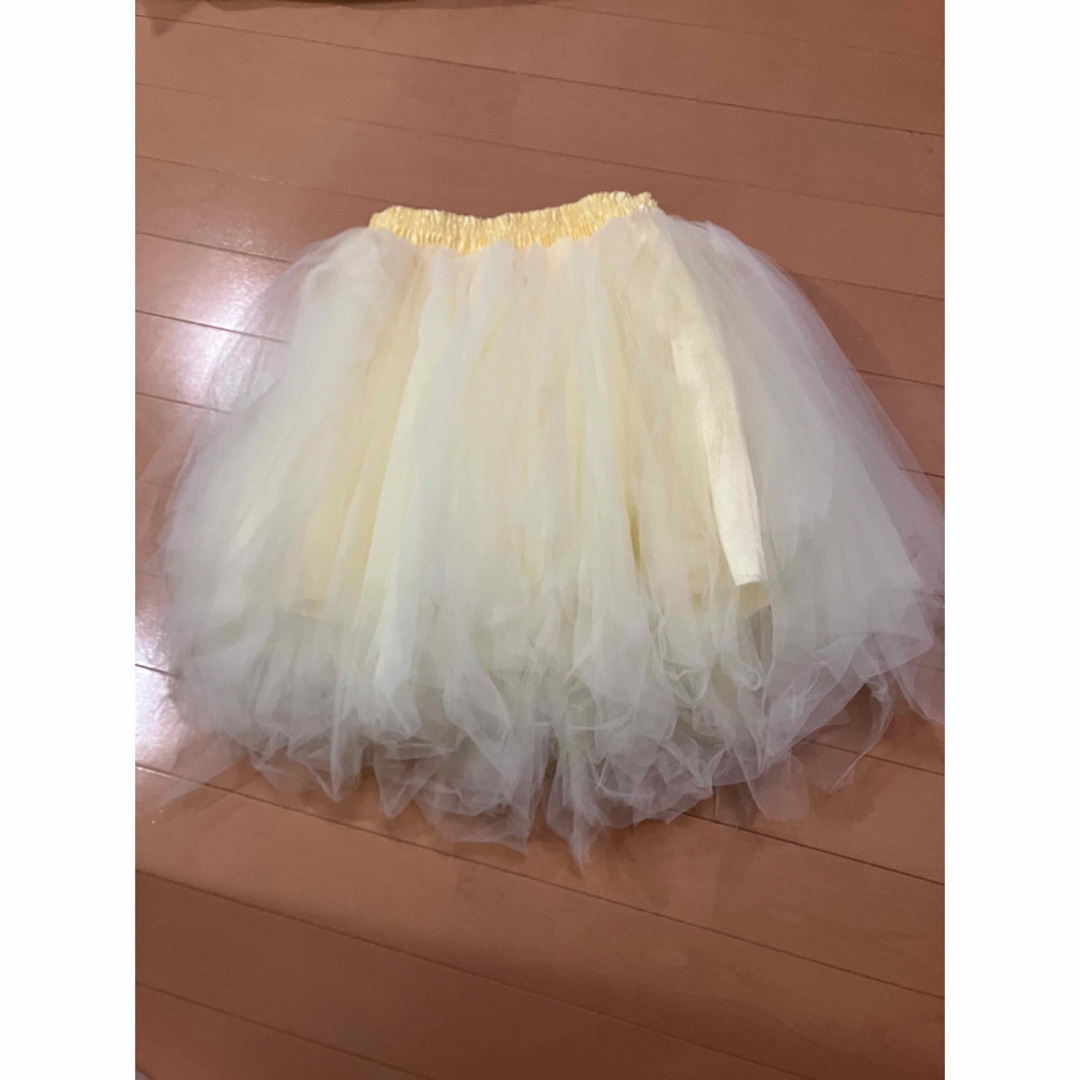 チュールスカート　黄色 レディースのスカート(ミニスカート)の商品写真