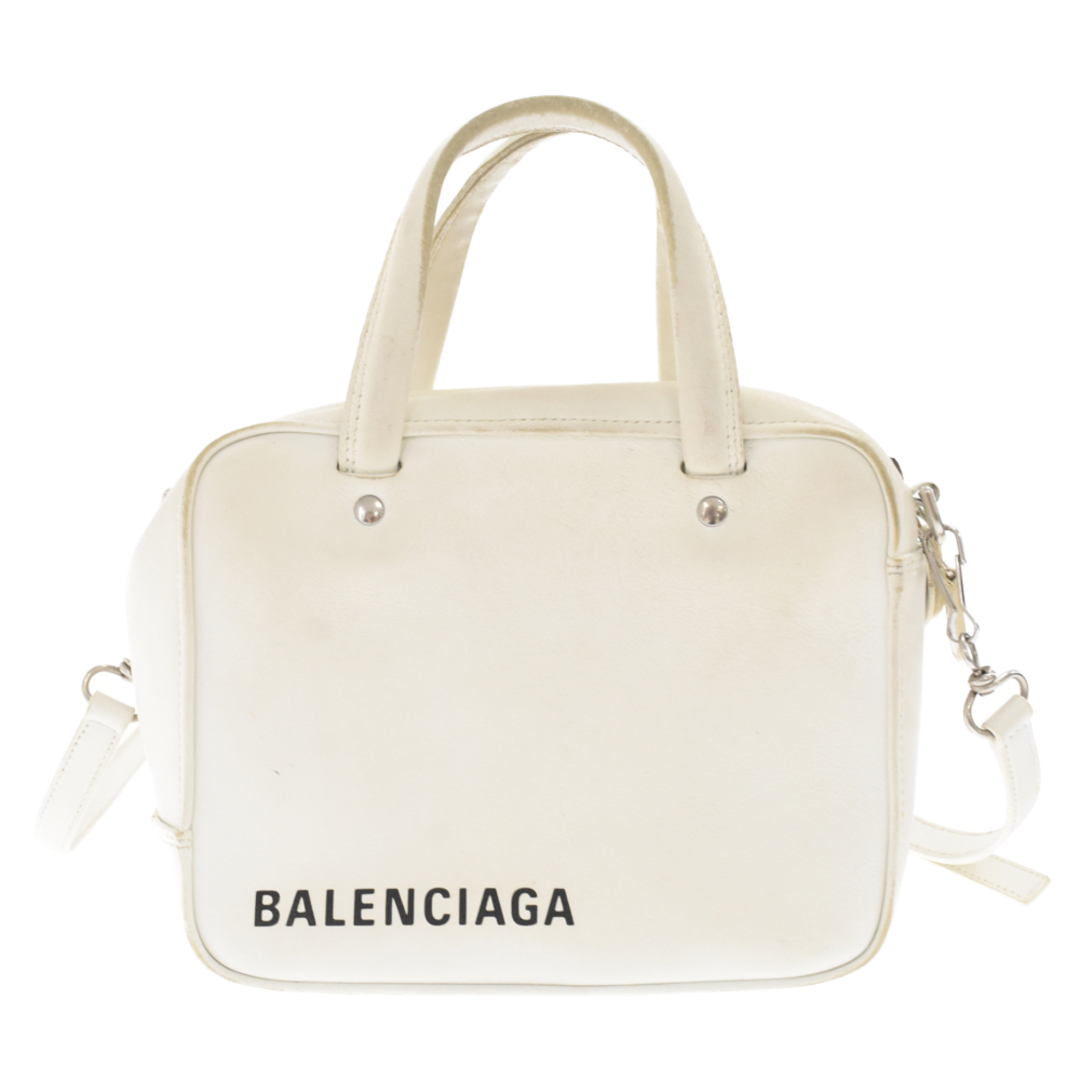 BALENCIAGA バレンシアガ トライアングルスクエア XS 2WAY レザー ハンドバッグ ショルダーバッグ ホワイト レディース 513995