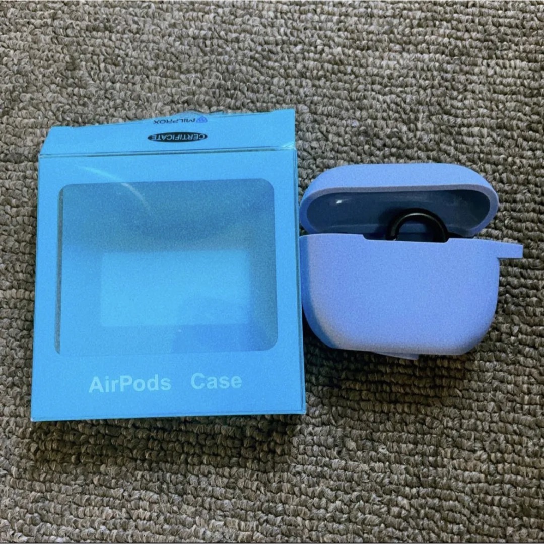 Airpods シリコンケース イヤフォンケース パープル スマホ/家電/カメラのオーディオ機器(その他)の商品写真