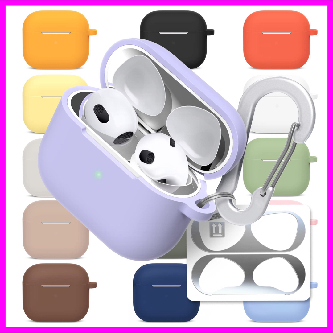 Airpods シリコンケース イヤフォンケース パープル スマホ/家電/カメラのオーディオ機器(その他)の商品写真