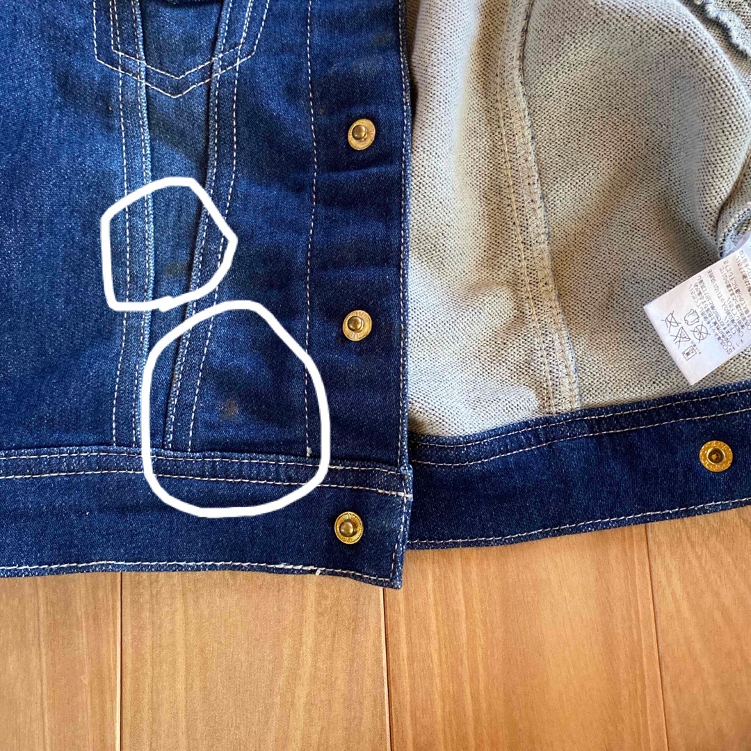 デニムジャケット　キッズ100㎝ キッズ/ベビー/マタニティのキッズ服男の子用(90cm~)(ジャケット/上着)の商品写真