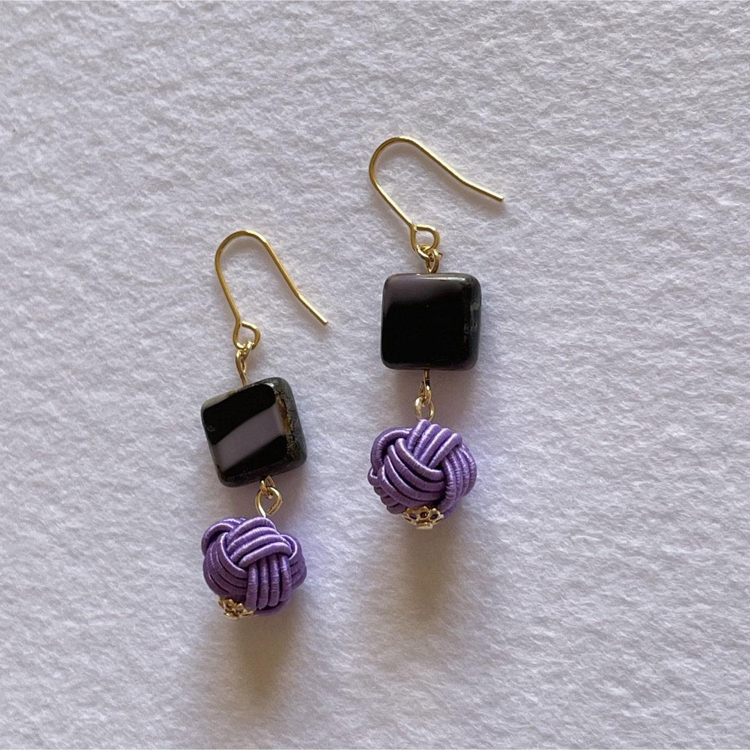 《夏シリーズ 》水引 ビーズ ピアス ハンドメイド