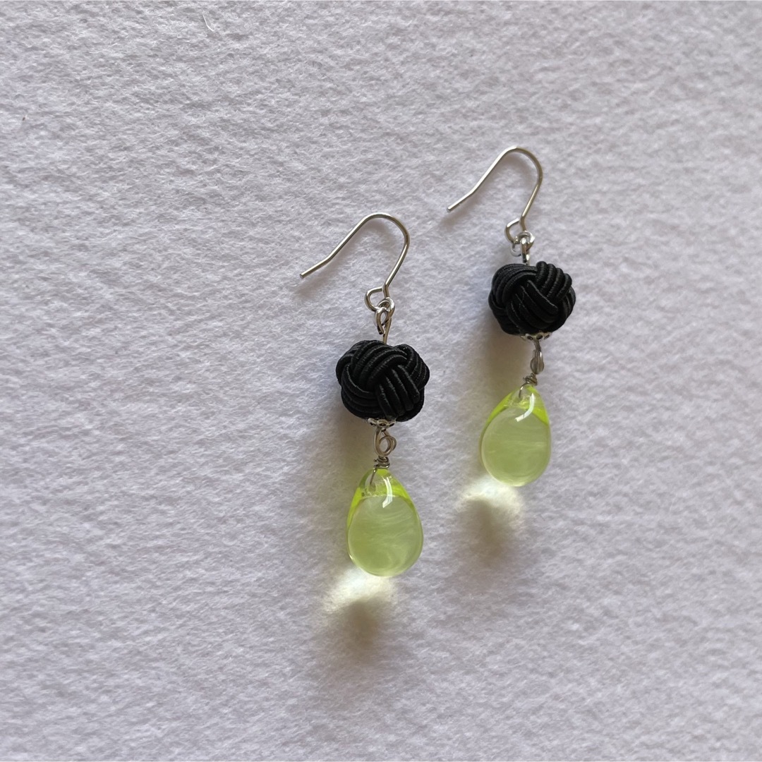 《夏シリーズ 》水引 ビーズ ピアス ハンドメイド
