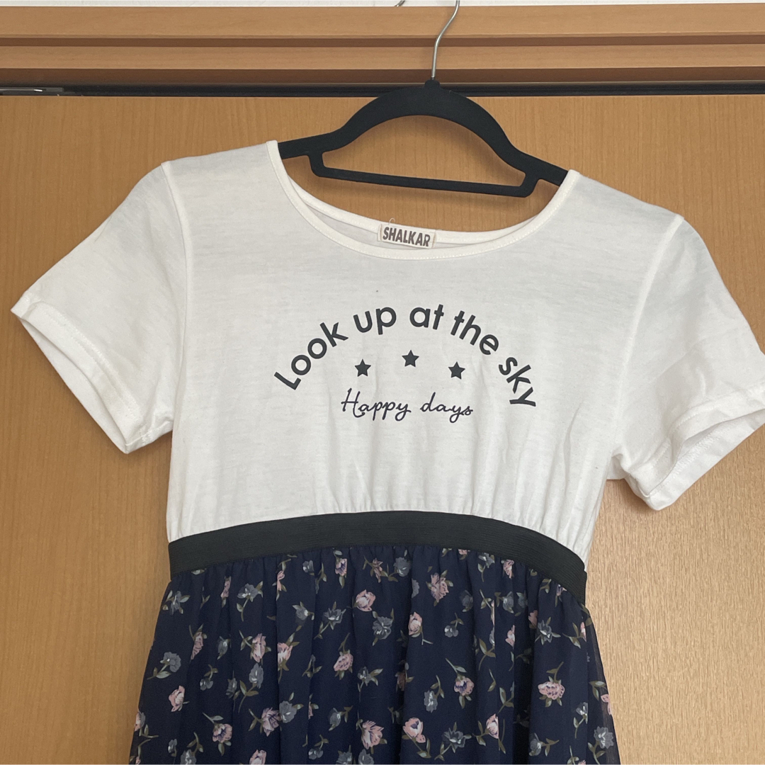 ハイウェストワンピース　160 キッズ/ベビー/マタニティのキッズ服女の子用(90cm~)(ワンピース)の商品写真