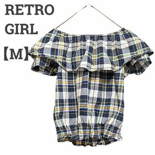 レトロガール(RETRO GIRL)のレトロガール レディース【M】カットソー♡綿100% フレア袖♡春夏 ネイビー(カットソー(半袖/袖なし))