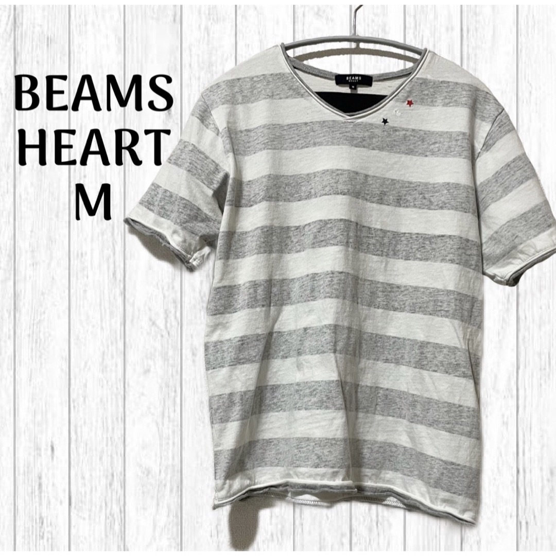 BEAMS(ビームス)のBEAMS HEART ボーダーTシャツ M ビームスハート コットン100 メンズのトップス(Tシャツ/カットソー(半袖/袖なし))の商品写真