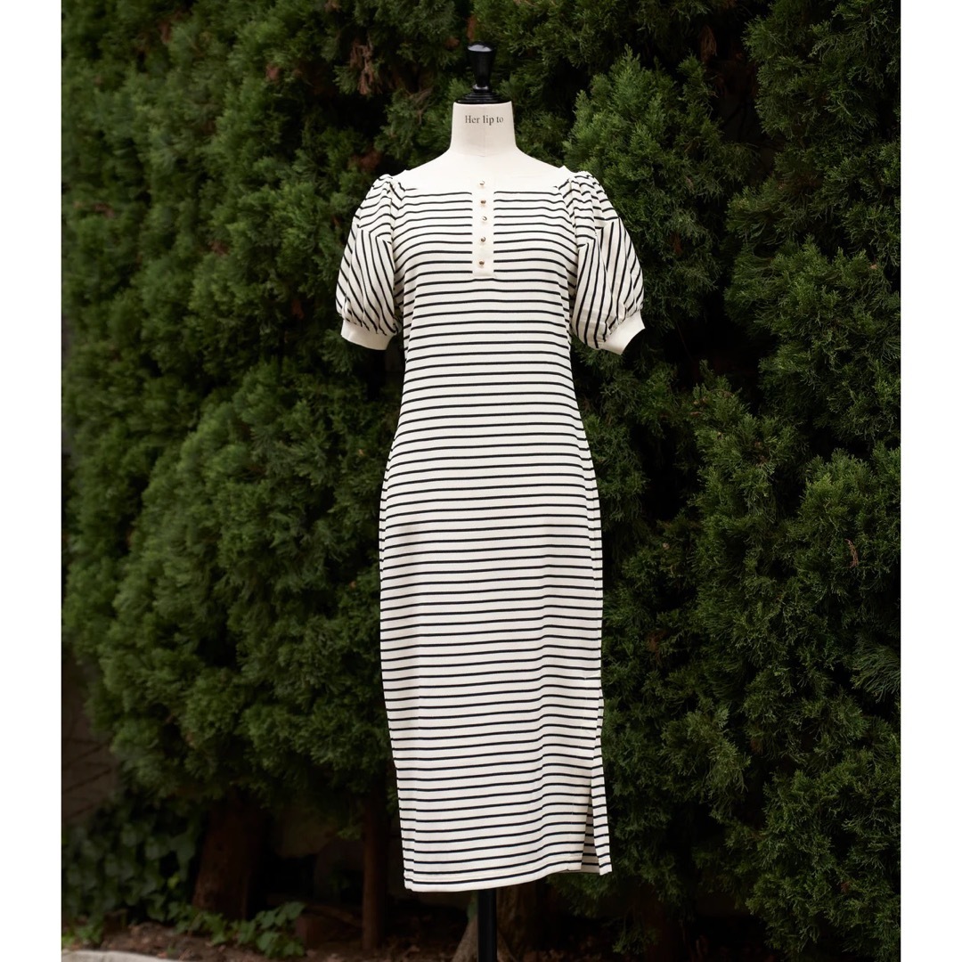 Herlipto Saint-Tropez Striped Long Dress