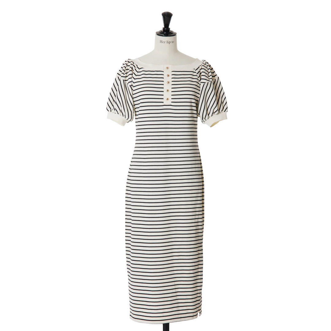 Herlipto Saint-Tropez Striped Long Dress