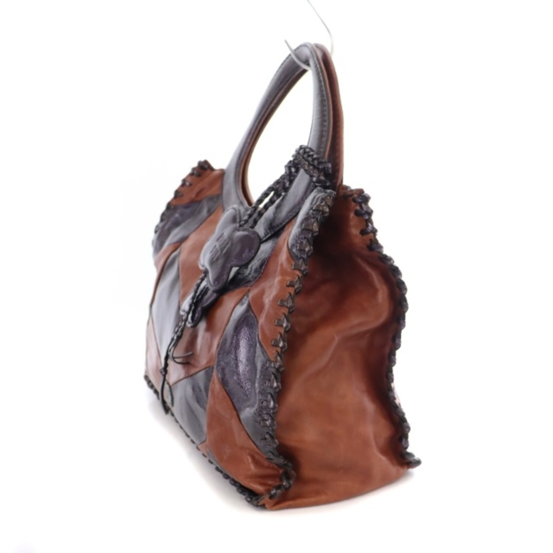 ANNA SUI(アナスイ)のアナスイ ハンドバッグ トートバッグ レザー 茶 ブラウン 紫 パープル レディースのバッグ(ハンドバッグ)の商品写真