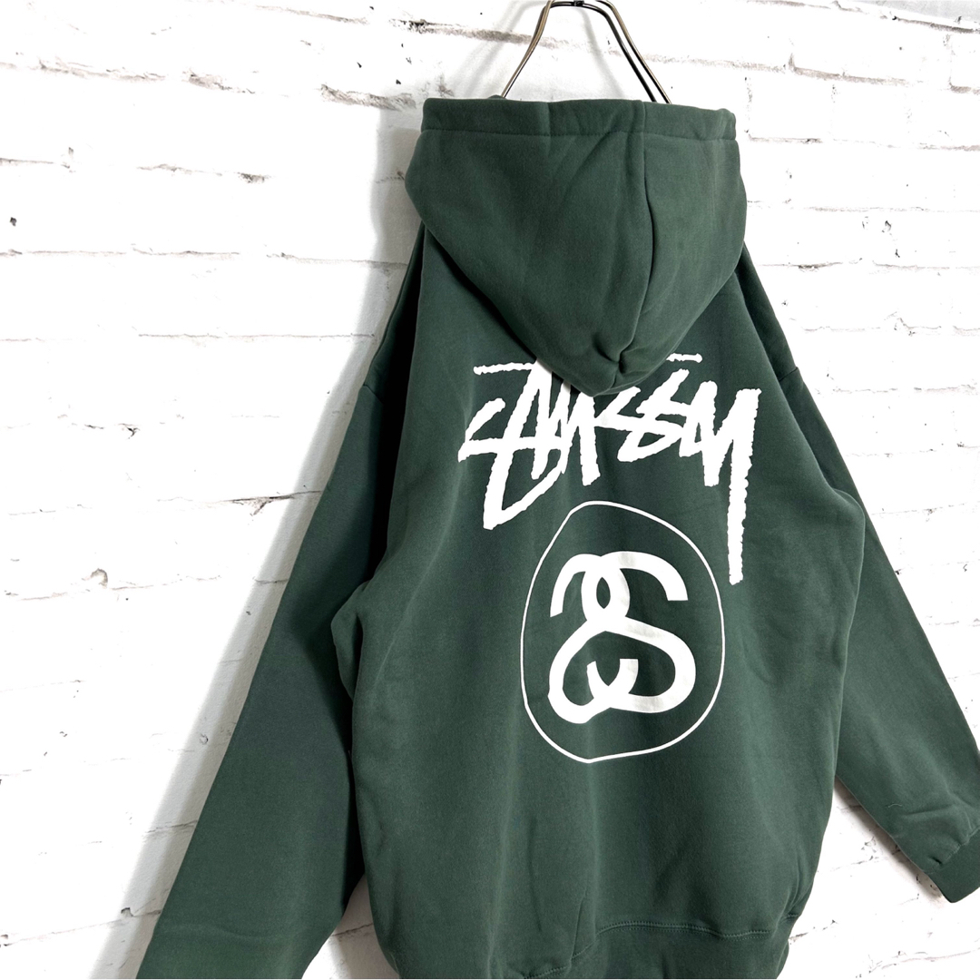 新品!!海外限定!!超希少 STUSSY シャネル グリーン ビッグパーカー