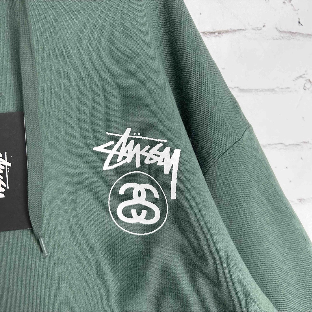 新品!!海外限定!!超希少 STUSSY シャネル グリーン ビッグパーカー