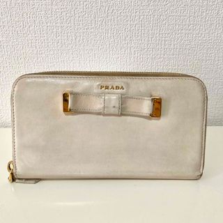 プラダ(PRADA)のプラダ PRADA レザー リボン 長財布(財布)