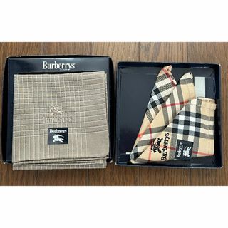 バーバリー(BURBERRY)の【新品・未使用】バーバリー　ハンカチ（メンズ用）2枚組　＊箱無し御送付(ハンカチ/ポケットチーフ)