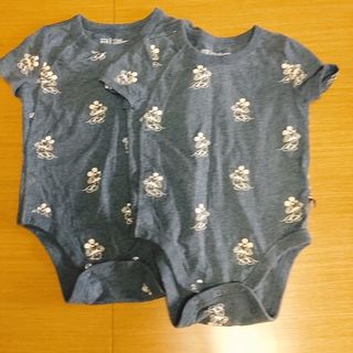 ベビーギャップ(babyGAP)のbabyGAP ミッキー半袖前開きロンパース2枚　80cm(ロンパース)