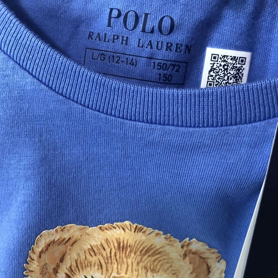 POLO RALPH LAUREN(ポロラルフローレン)の新作◇ラルフローレン ポロベアコットンワンピース ブルー L/150 キッズ/ベビー/マタニティのキッズ服女の子用(90cm~)(ワンピース)の商品写真