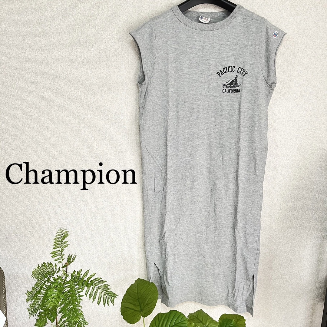 Champion(チャンピオン)の【ChampionノースリーブTシャツワンピース】 レディースのトップス(Tシャツ(長袖/七分))の商品写真